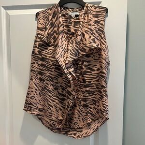 Cabi Just So Silk Animal Print Blouse